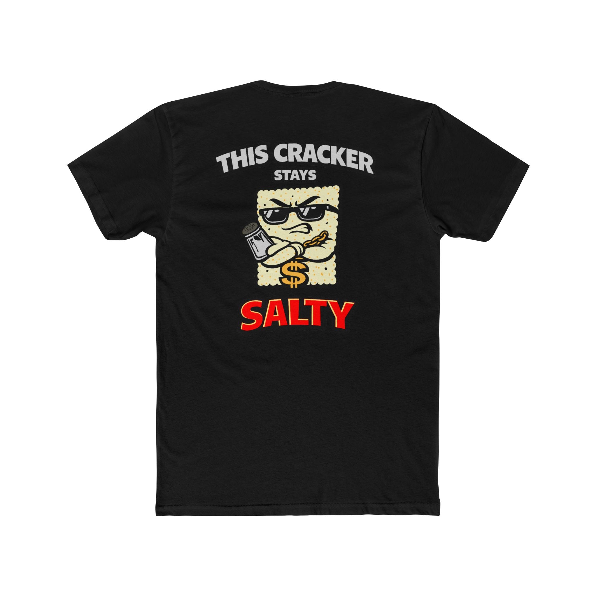 This Cracker Stays Salty Funny Saltine Cracker Shirt Cartoon Food Humor Tee
