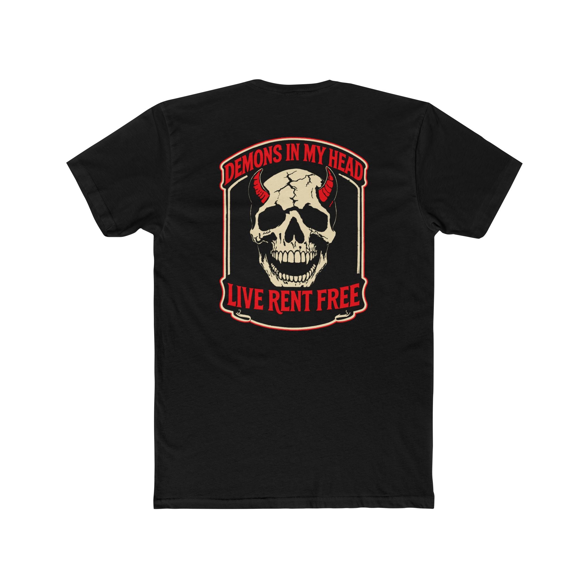 Demons In My Head Live Rent Free Sarcastic Gothic Skeleton Tee Cure For The Common Tee