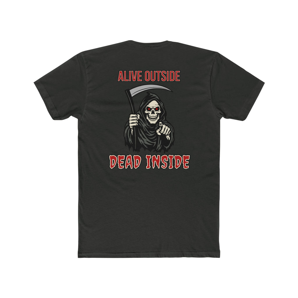 Alive Outside Dead Inside Shirt Dark Humor Graphic Tee Grim Reaper Skull Funny Sarcastic Shirt Gift For Introverts