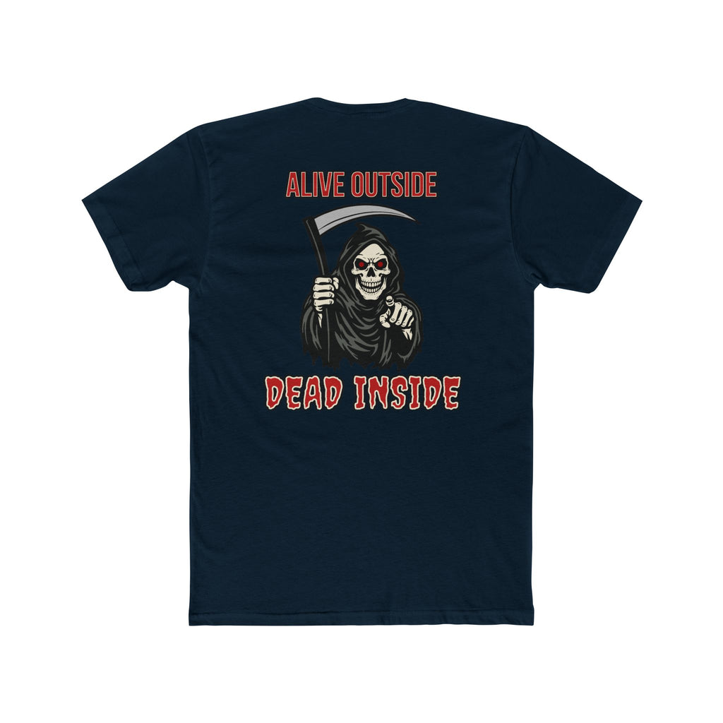 Alive Outside Dead Inside Shirt Dark Humor Graphic Tee Grim Reaper Skull Funny Sarcastic Shirt Gift For Introverts