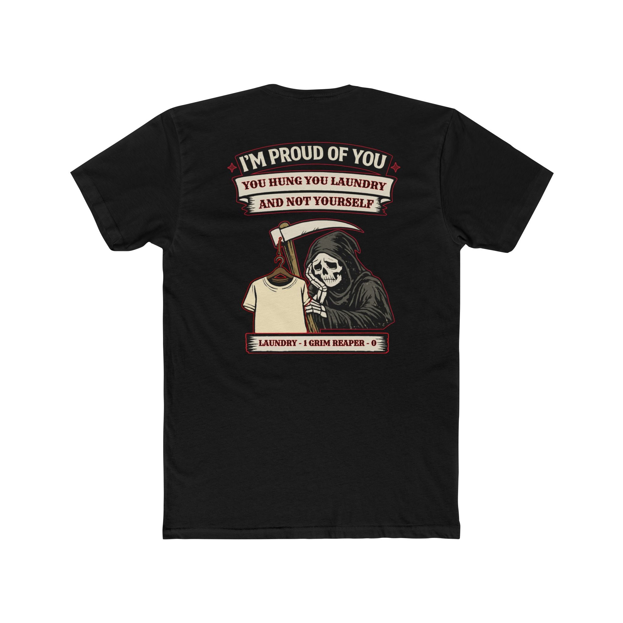 I’m Proud of You You Cut Your Hair – Dark Humor Grim Reaper Scoreboard Tee – Funny Dark Humor Graphic Tee | Cure For The Common Tee