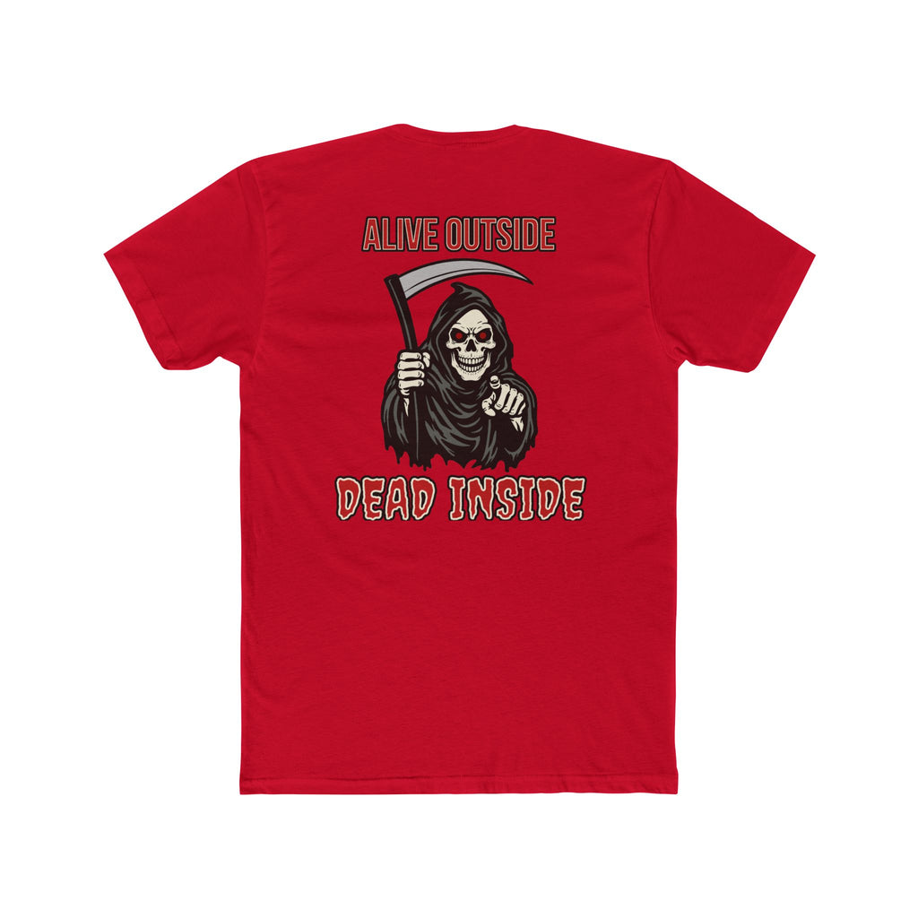 Alive Outside Dead Inside Shirt Dark Humor Graphic Tee Grim Reaper Skull Funny Sarcastic Shirt Gift For Introverts