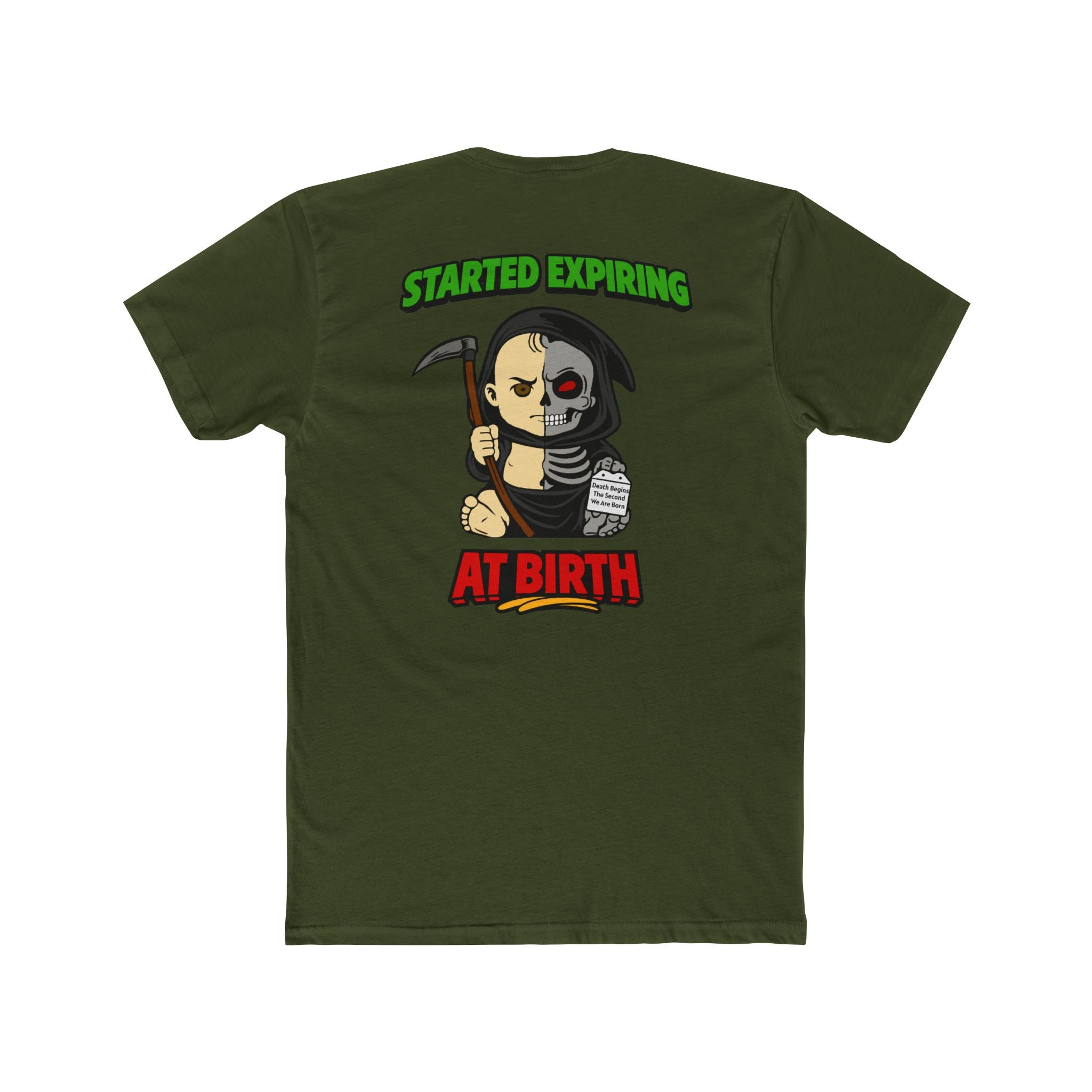 Started Expiring At Birth Shirt Dark Humor Grim Reaper Baby Skeleton Graphic Tee Funny Gothic Shirt