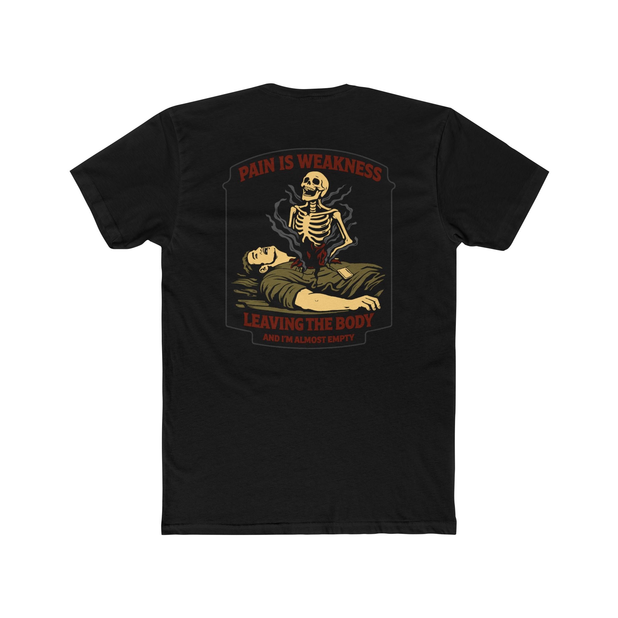 Pain Is Weakness Leaving The Body Shirt Dark Humor Skeleton Shirt Funny Skull Graphic Tee Sarcastic Military Humor Tshirt