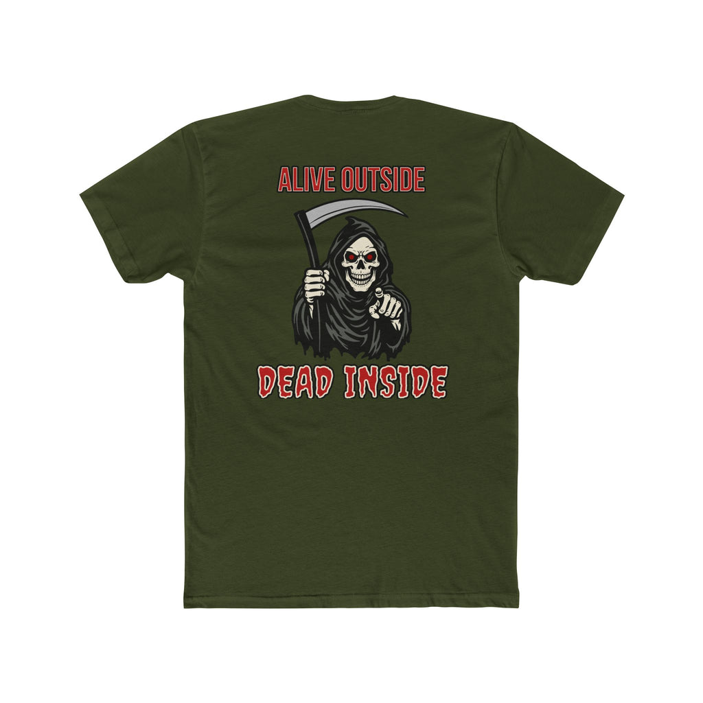Alive Outside Dead Inside Shirt Dark Humor Graphic Tee Grim Reaper Skull Funny Sarcastic Shirt Gift For Introverts