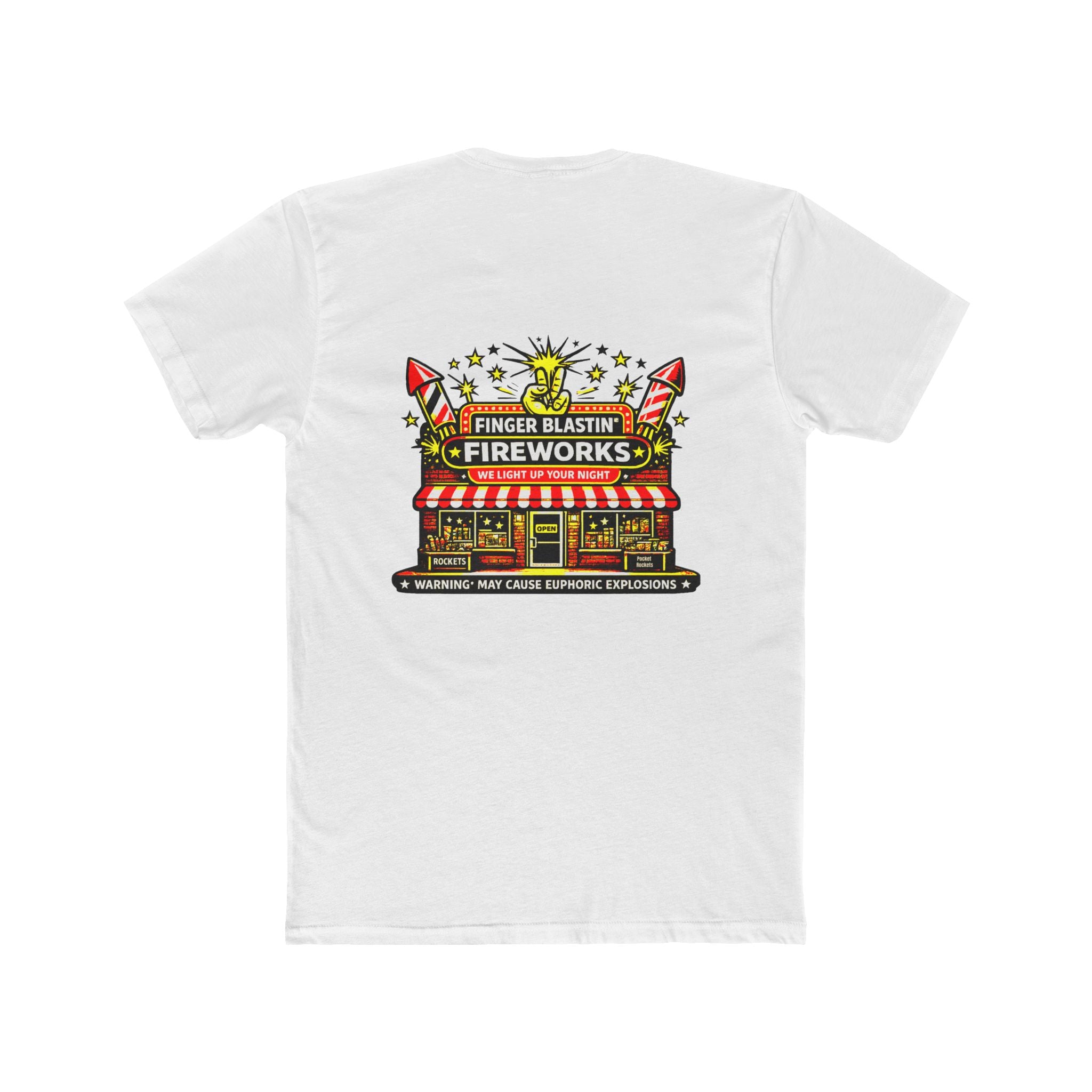 Chaos Mall Finger Blastin Fireworks Funny Fireworks Store Parody Tee Funny Dark Humor Graphic Tee Cure For The Common Tee