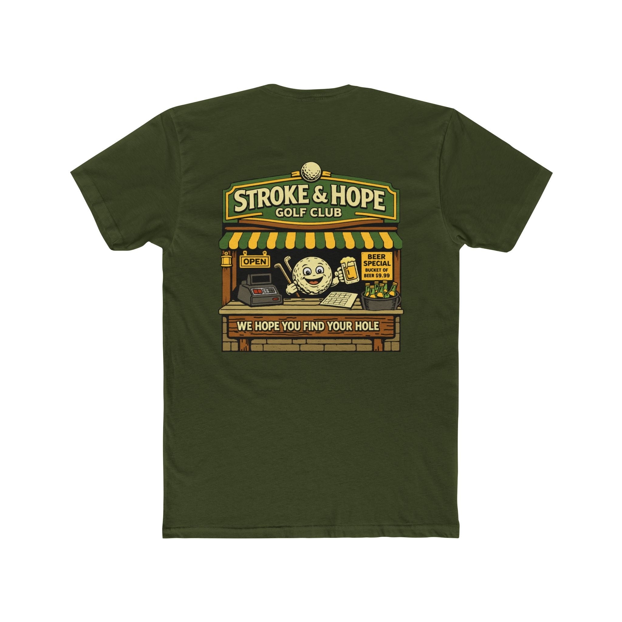 Stroke And Hope Golf Club Shirt Funny Golf Humor Graphic Tee Chaos Mall Store Parody Golf Shirt