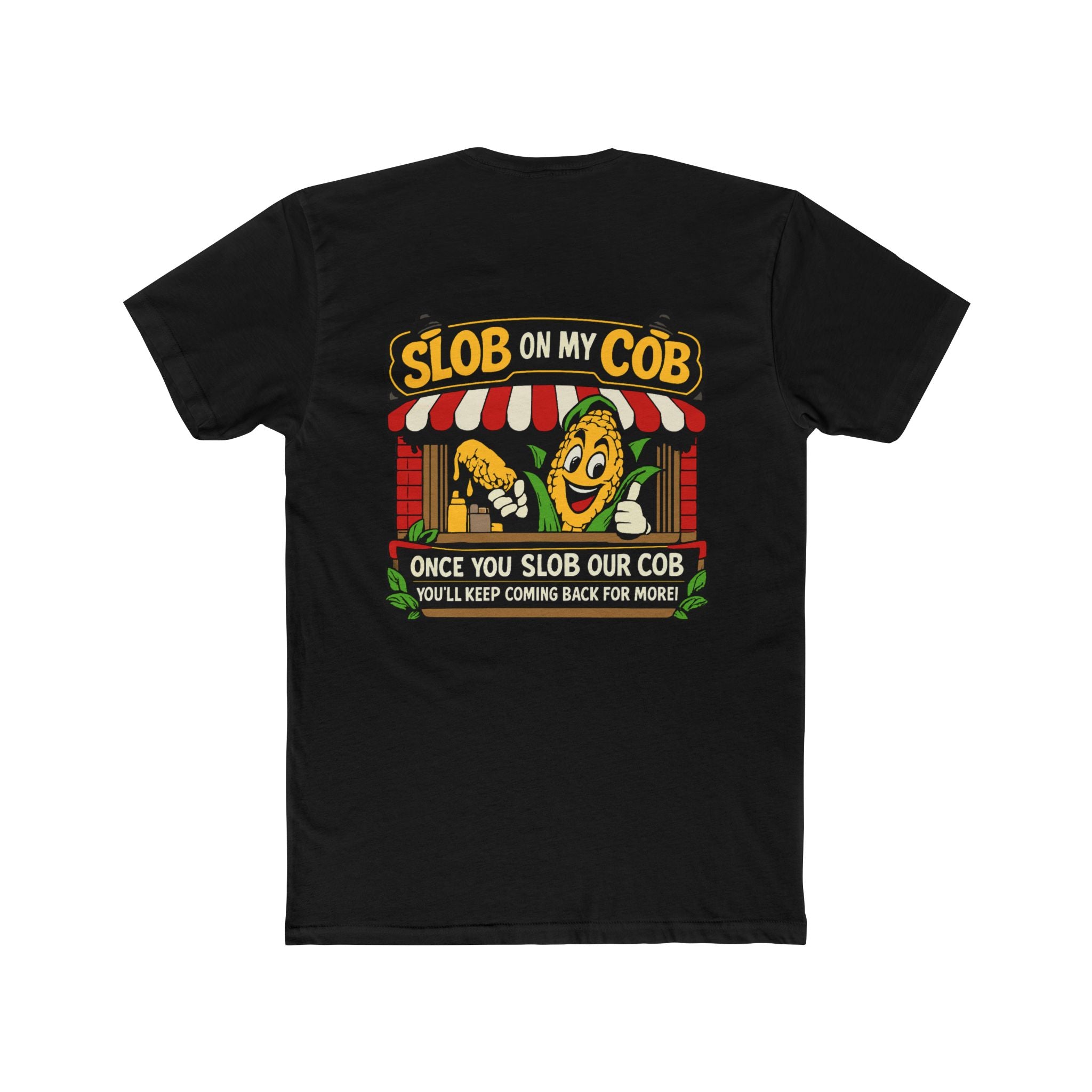 Chaos Mall Slob On My Cob BBQ Humor Tee Retro Food Stand Graphic TShirt Summer Cookout Funny Shirt