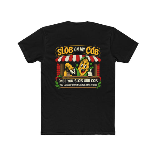 Chaos Mall Slob On My Cob BBQ Humor Tee Retro Food Stand Graphic TShirt Summer Cookout Funny Shirt