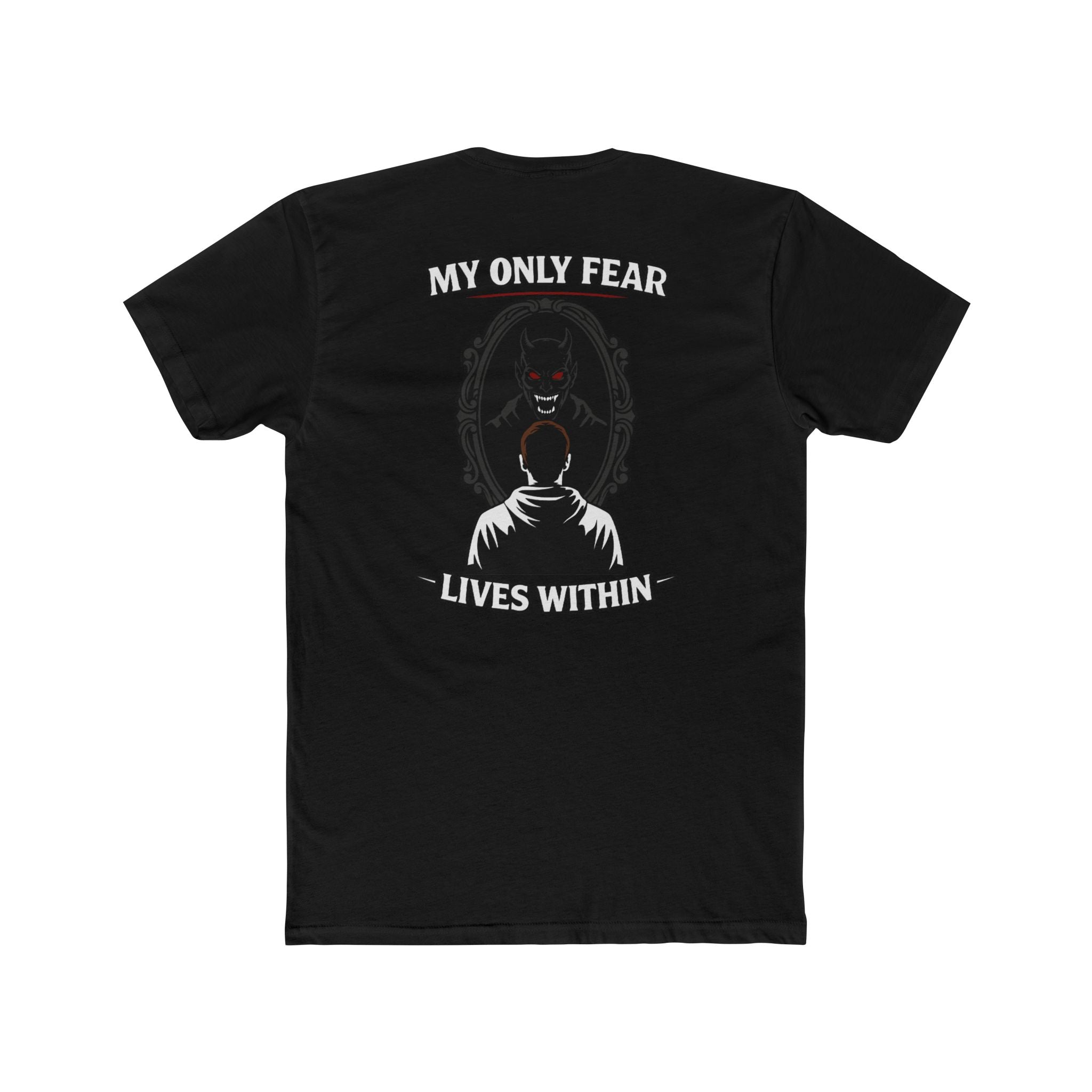 My Only Fear Lives Within Shirt Dark Humor Graphic Tee Inner Demon Shirt Gothic Skull Mirror Design