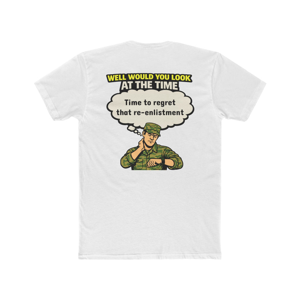 Well Would You Look At The Time Regret My Re Enlistment Military Humor Shirt Funny Army T Shirt Veteran Humor Dark Humor Graphic Tee