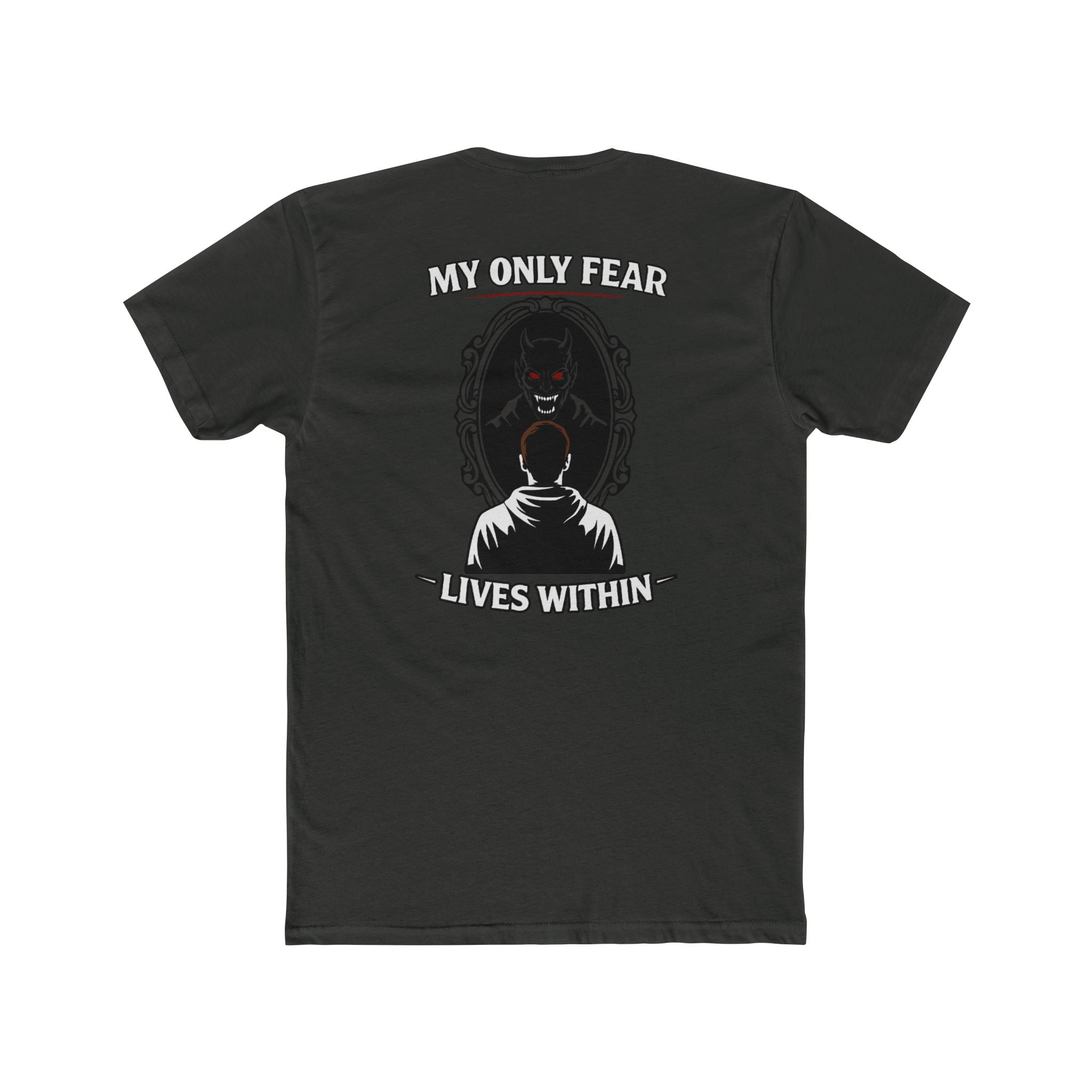 My Only Fear Lives Within Shirt Dark Humor Graphic Tee Inner Demon Shirt Gothic Skull Mirror Design