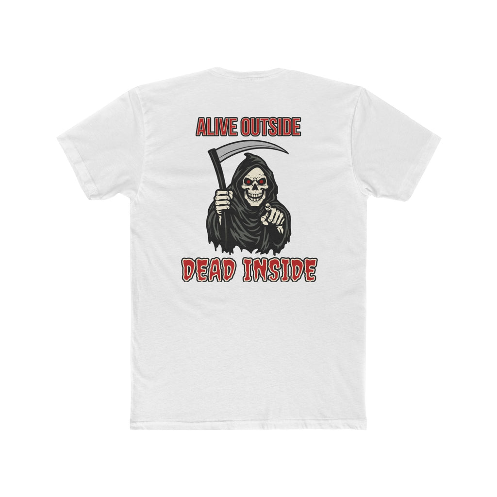 Alive Outside Dead Inside Shirt Dark Humor Graphic Tee Grim Reaper Skull Funny Sarcastic Shirt Gift For Introverts