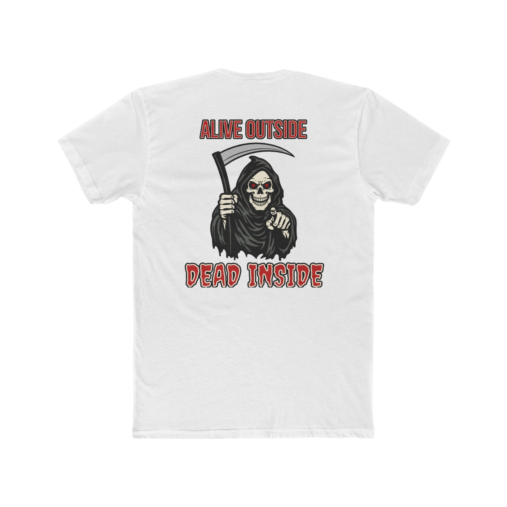 Alive Outside Dead Inside Shirt Dark Humor Graphic Tee Grim Reaper Skull Funny Sarcastic Shirt Gift For Introverts