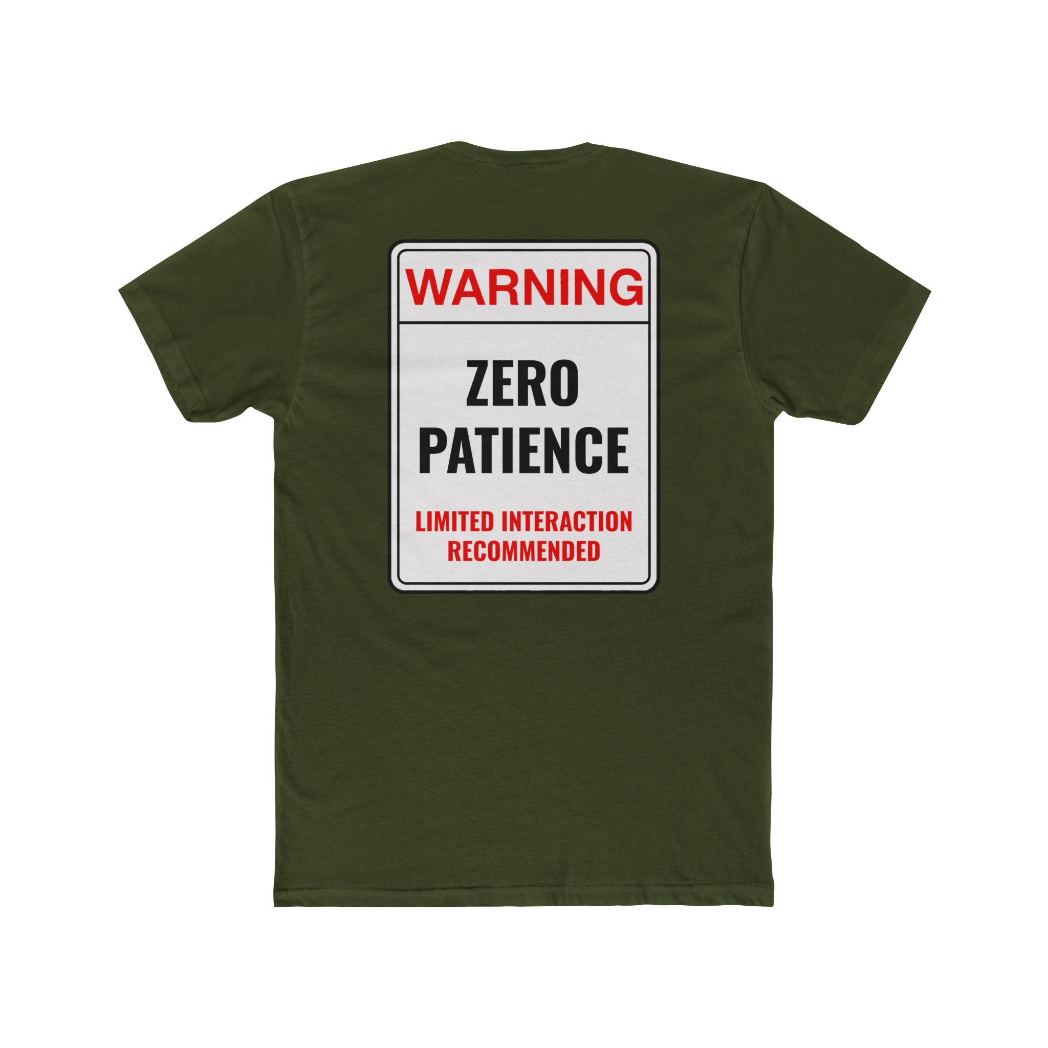 Warning Zero Patience Funny TShirt Sarcastic Shirt Dark Humor Graphic Tee Unisex