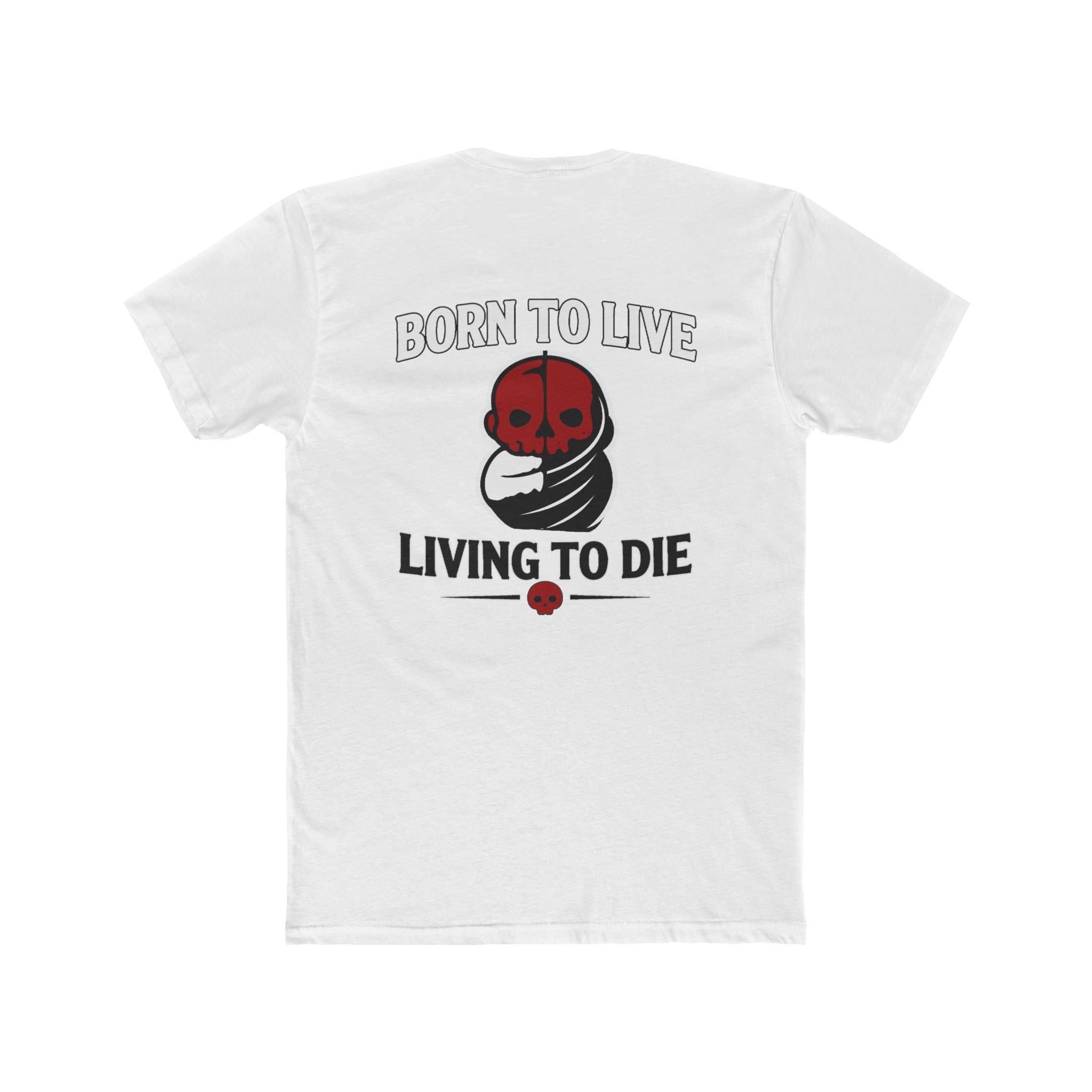 Born To Live Living To Die Shirt Dark Humor Grim Reaper Skeleton Graphic Tee Gothic Funny Shirt