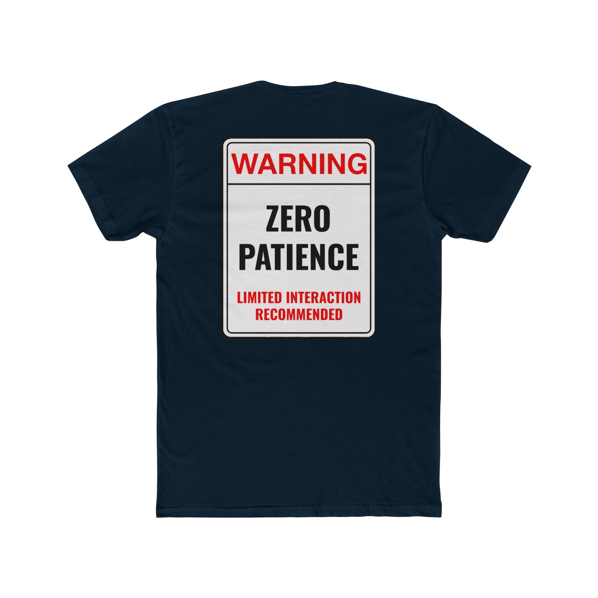 Warning Zero Patience Funny TShirt Sarcastic Shirt Dark Humor Graphic Tee Unisex