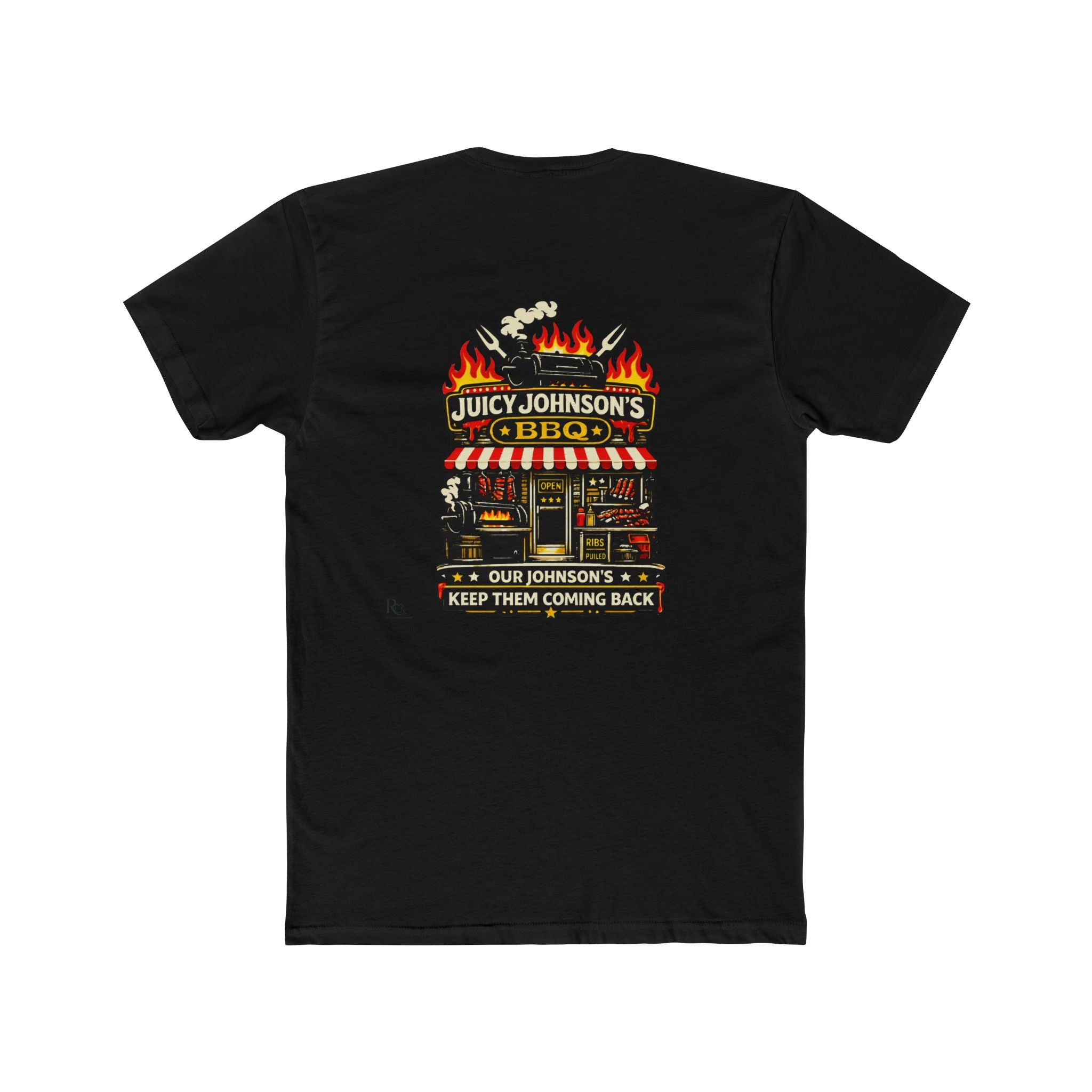 Chaos Mall Juicy Johnson's BBQ Voted Best Johnson in the World Funny Dark Humor Graphic Tee Cure For The Common Tee