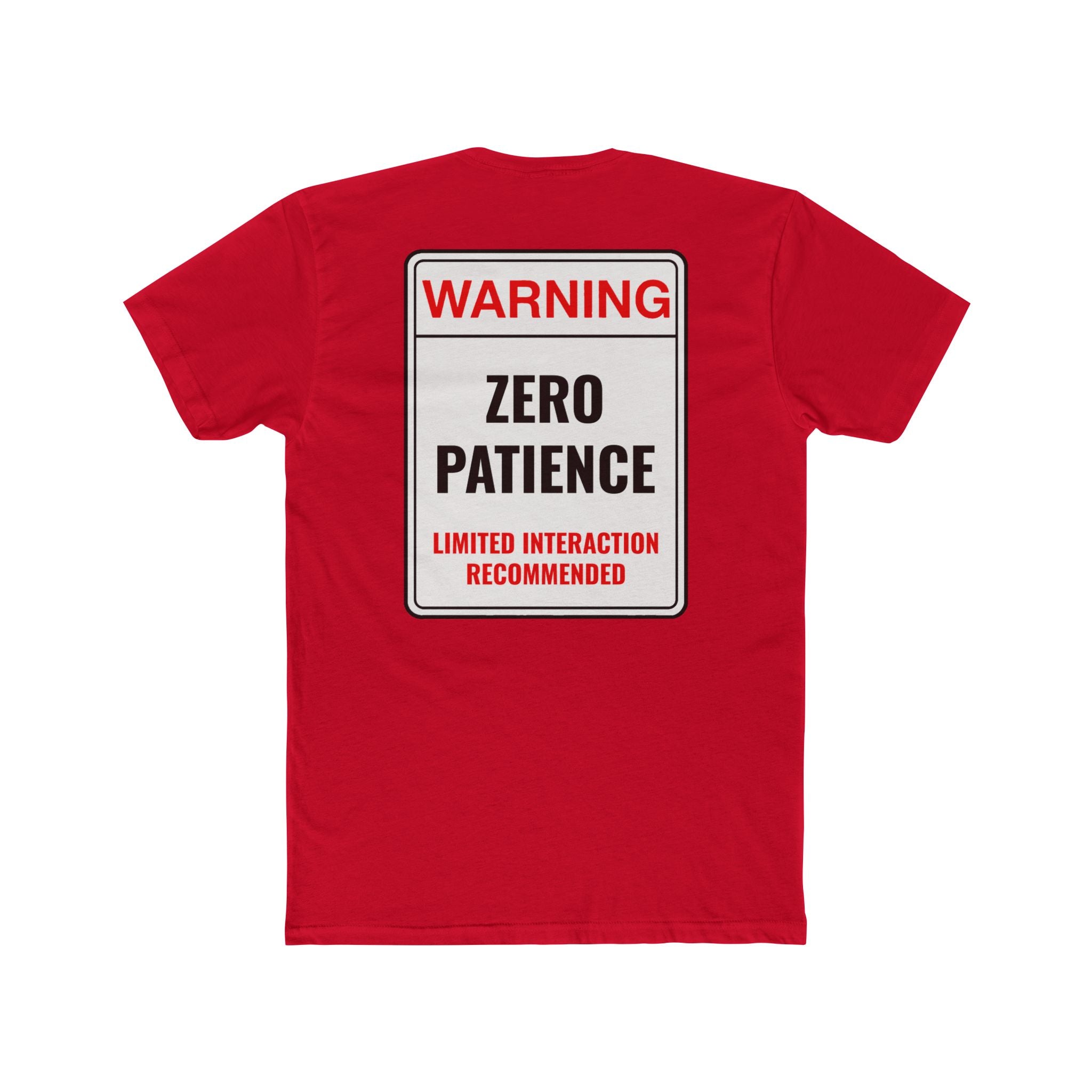 Warning Zero Patience Funny TShirt Sarcastic Shirt Dark Humor Graphic Tee Unisex