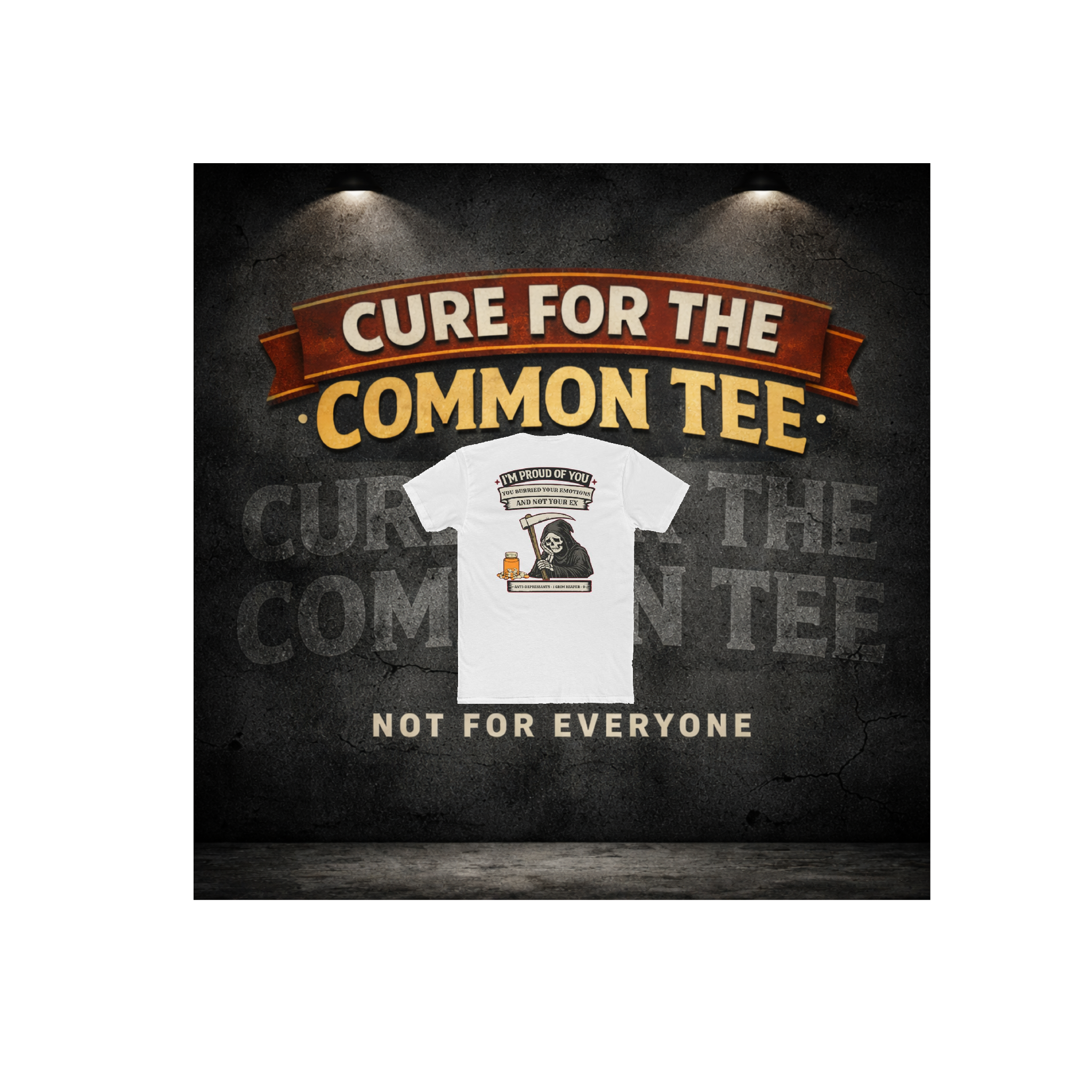 I’m Proud of You You Buried Your Emotions – Dark Humor Grim Reaper Scoreboard – Funny Dark Humor Graphic Tee | Cure For The Common Tee