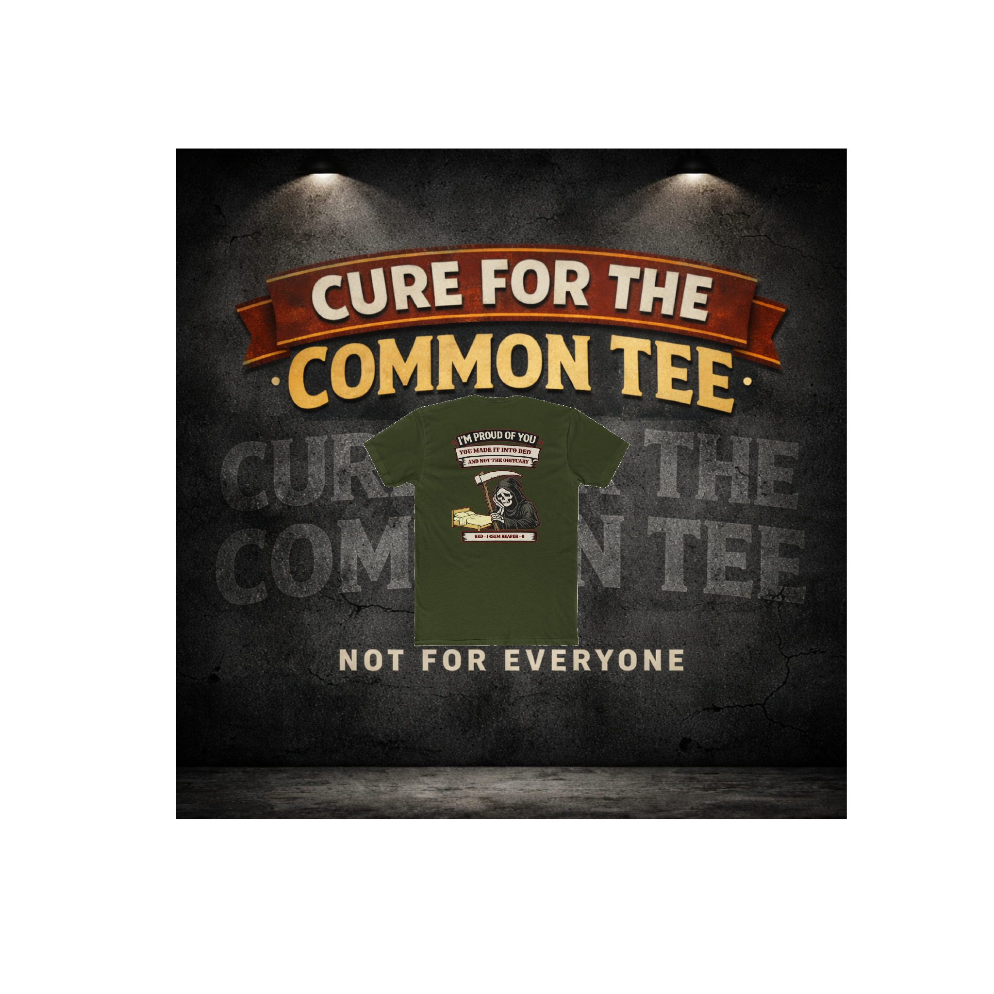 I’m Proud of You You Made It Into Bed – Dark Humor Grim Reaper Scoreboard Tee – Funny Dark Humor Graphic Tee | Cure For The Common Tee