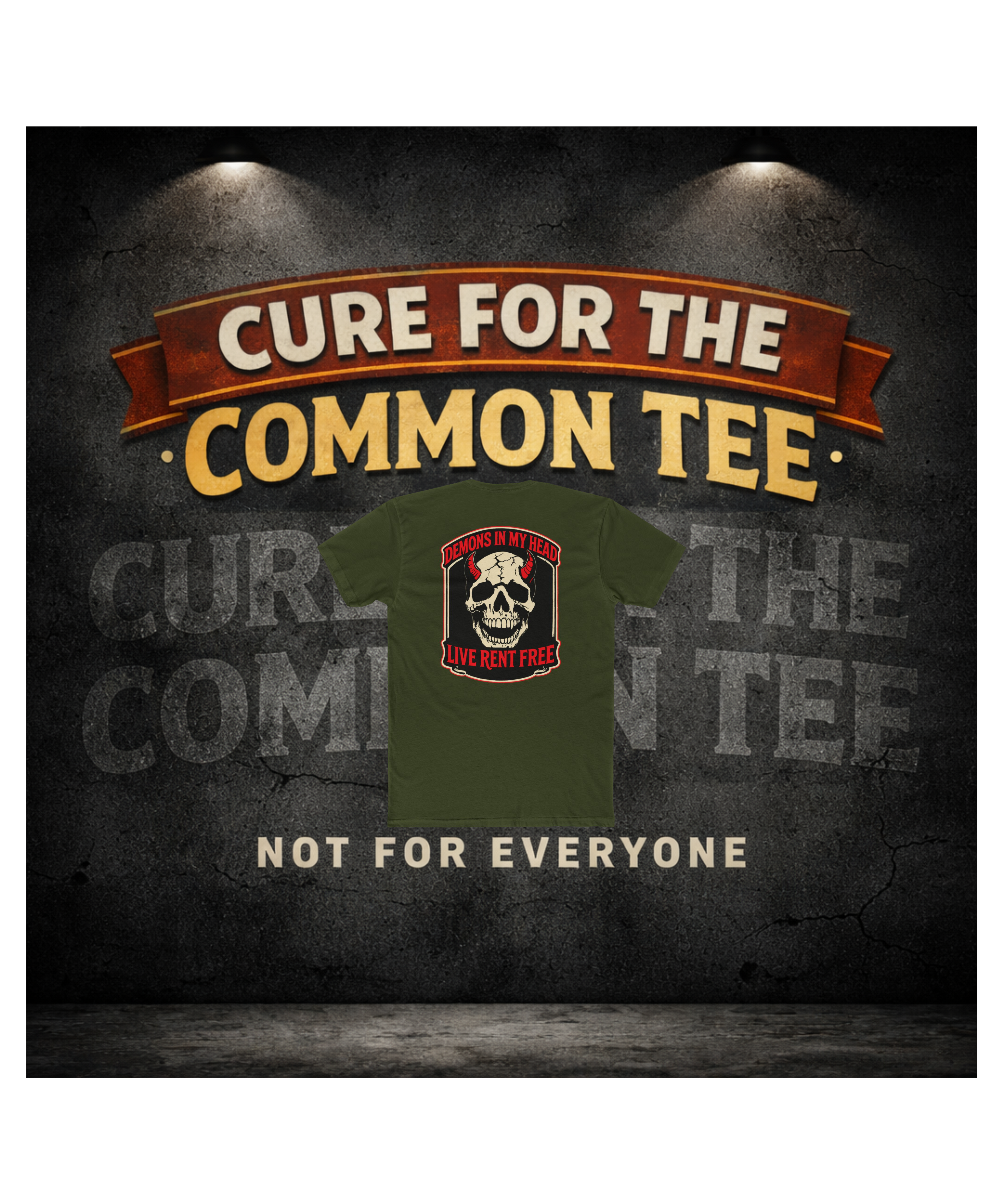 Demons In My Head Live Rent Free Sarcastic Gothic Skeleton Tee Cure For The Common Tee