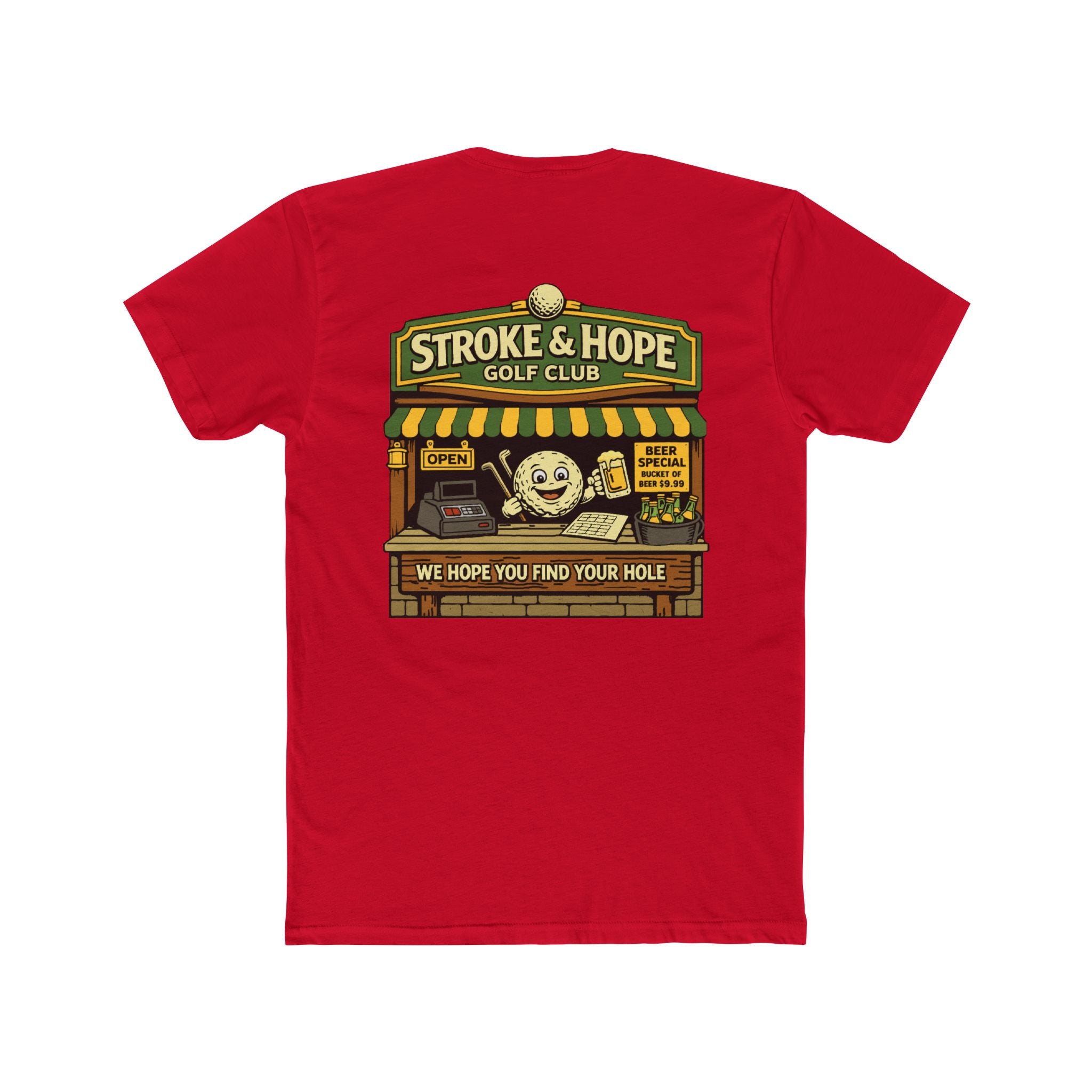 Stroke And Hope Golf Club Shirt Funny Golf Humor Graphic Tee Chaos Mall Store Parody Golf Shirt