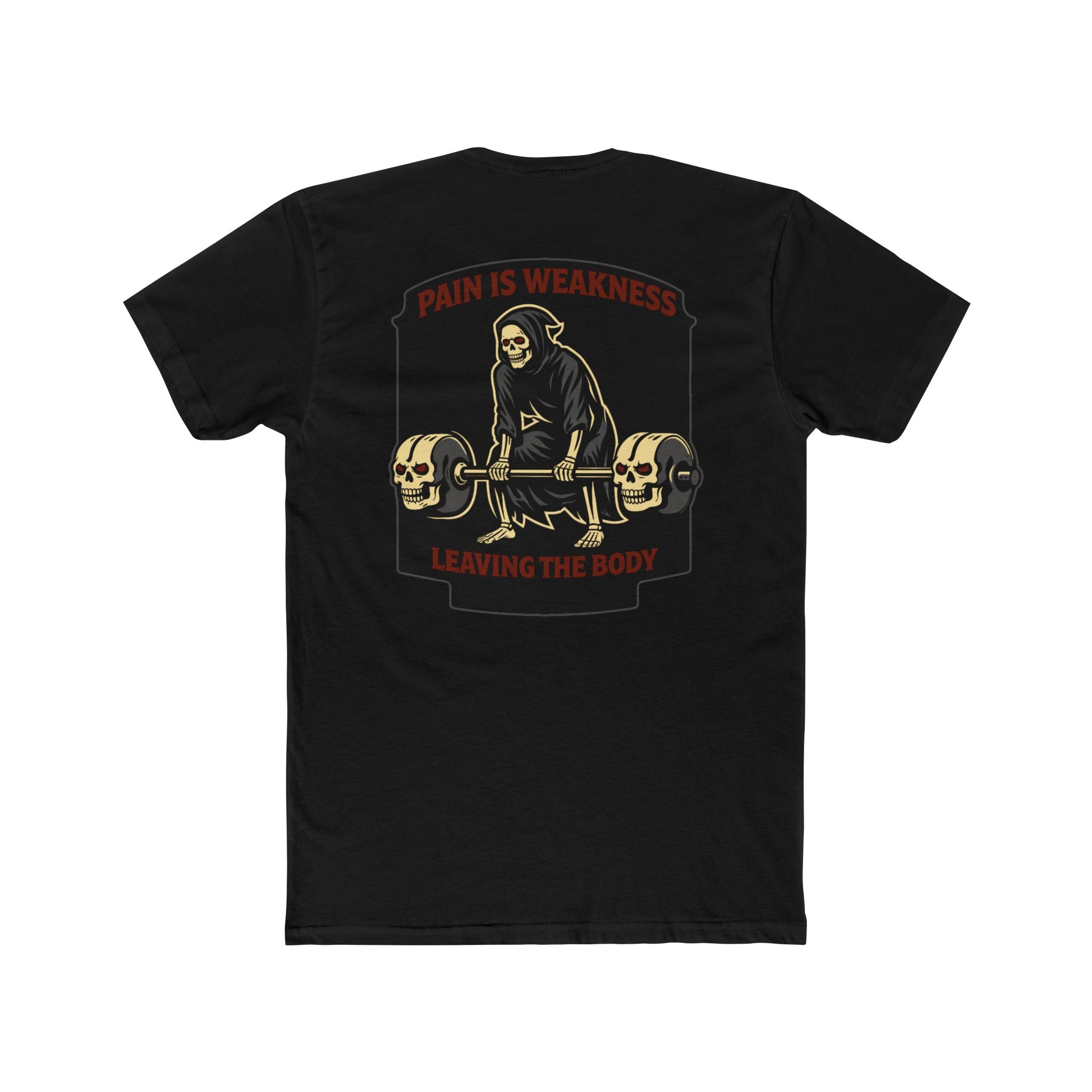 Pain Is Weakness Leaving The Body Gym Shirt Grim Reaper Deadlift Shirt Funny Skeleton Weightlifting Graphic Tshirt Dark Humor Workout Tee