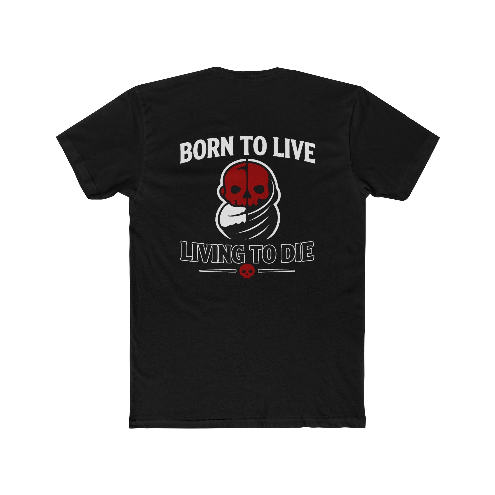 Born To Live Living To Die Shirt Dark Humor Grim Reaper Skeleton Graphic Tee Gothic Funny Shirt