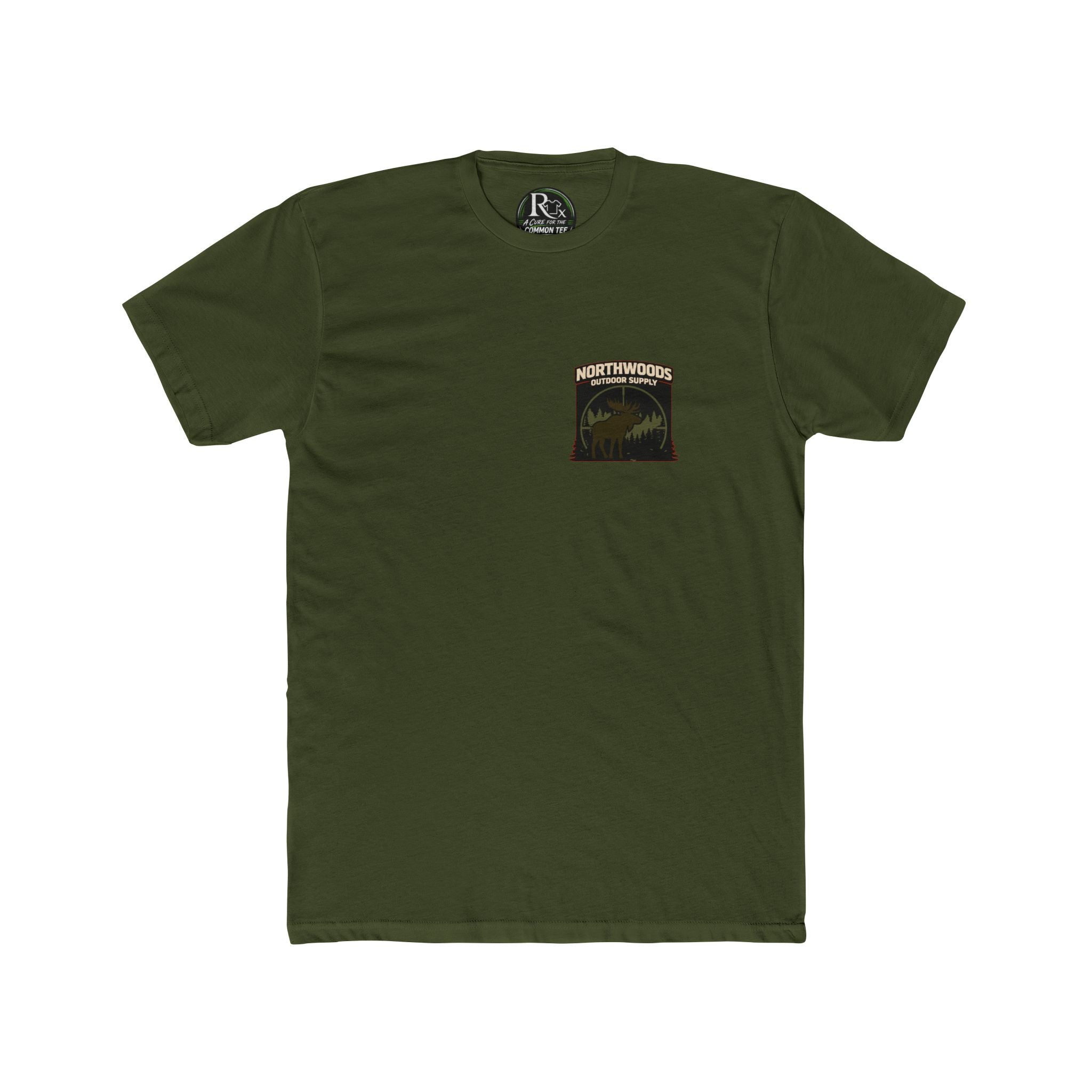Northwoods Outdoor Supply Tee — American Flag Maine Pocket & Back Graphic