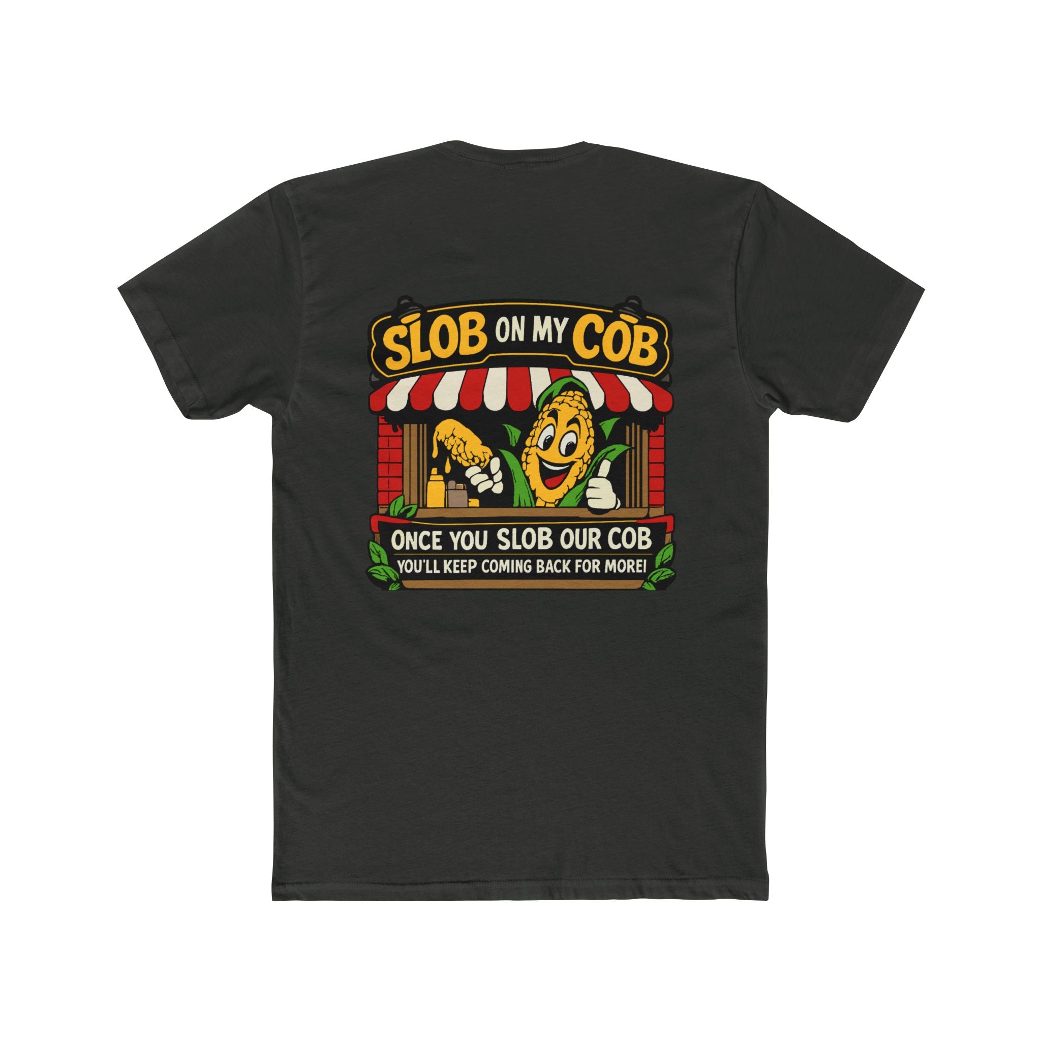 Chaos Mall Slob On My Cob BBQ Humor Tee Retro Food Stand Graphic TShirt Summer Cookout Funny Shirt