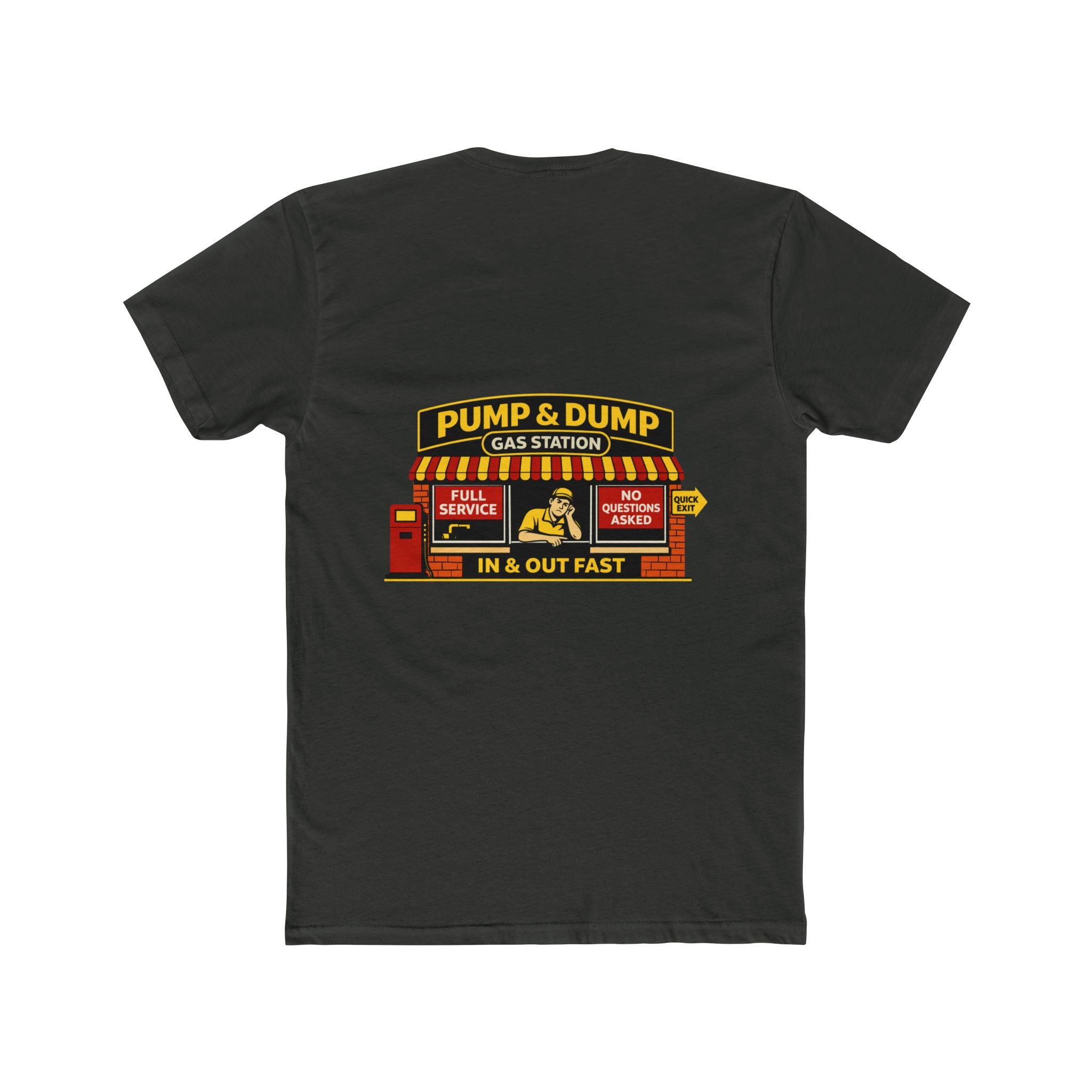 Pump and Dump Gas Station Shirt Funny Gas Station T Shirt Dark Humor Tee Chaos Mall Graphic Tee Mens Sarcastic Shirt