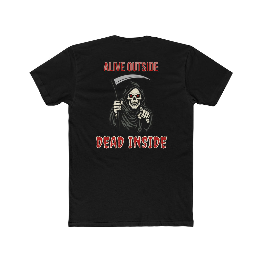 Alive Outside Dead Inside Shirt Dark Humor Graphic Tee Grim Reaper Skull Funny Sarcastic Shirt Gift For Introverts