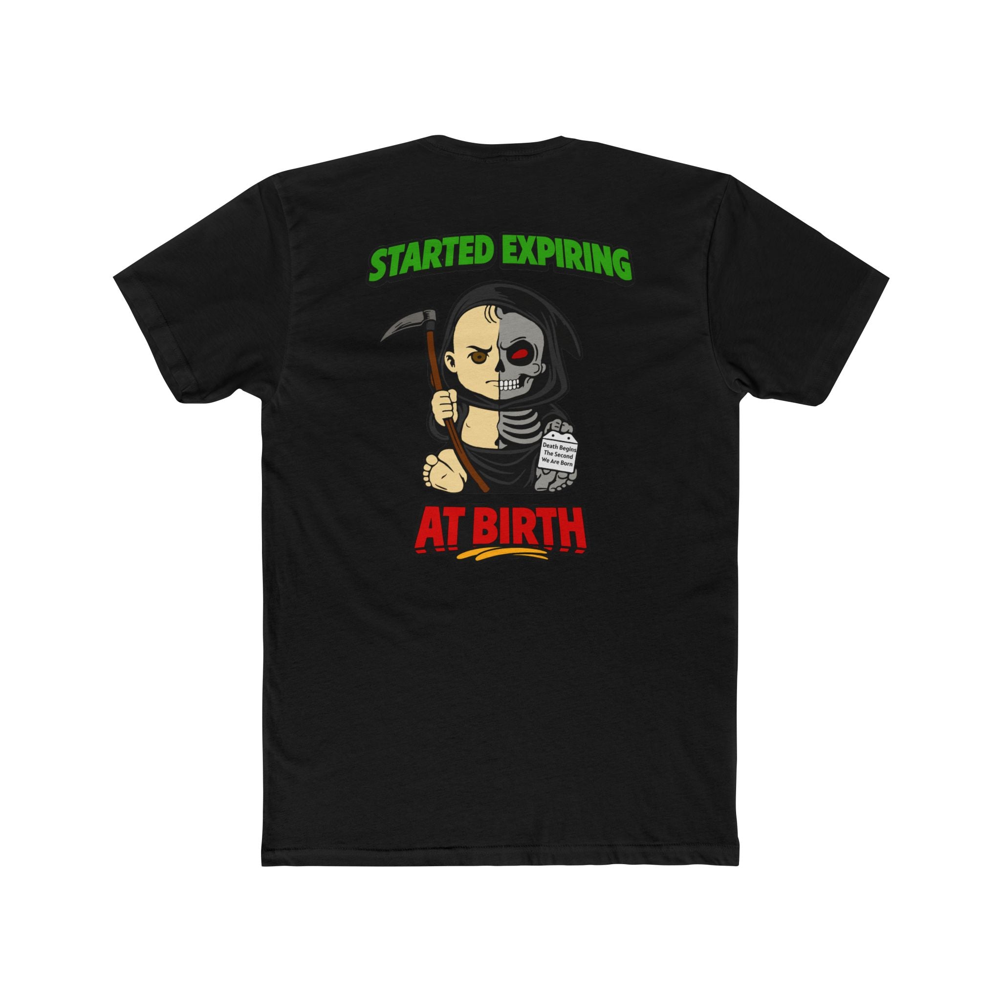 Started Expiring At Birth Shirt Dark Humor Grim Reaper Baby Skeleton Graphic Tee Funny Gothic Shirt