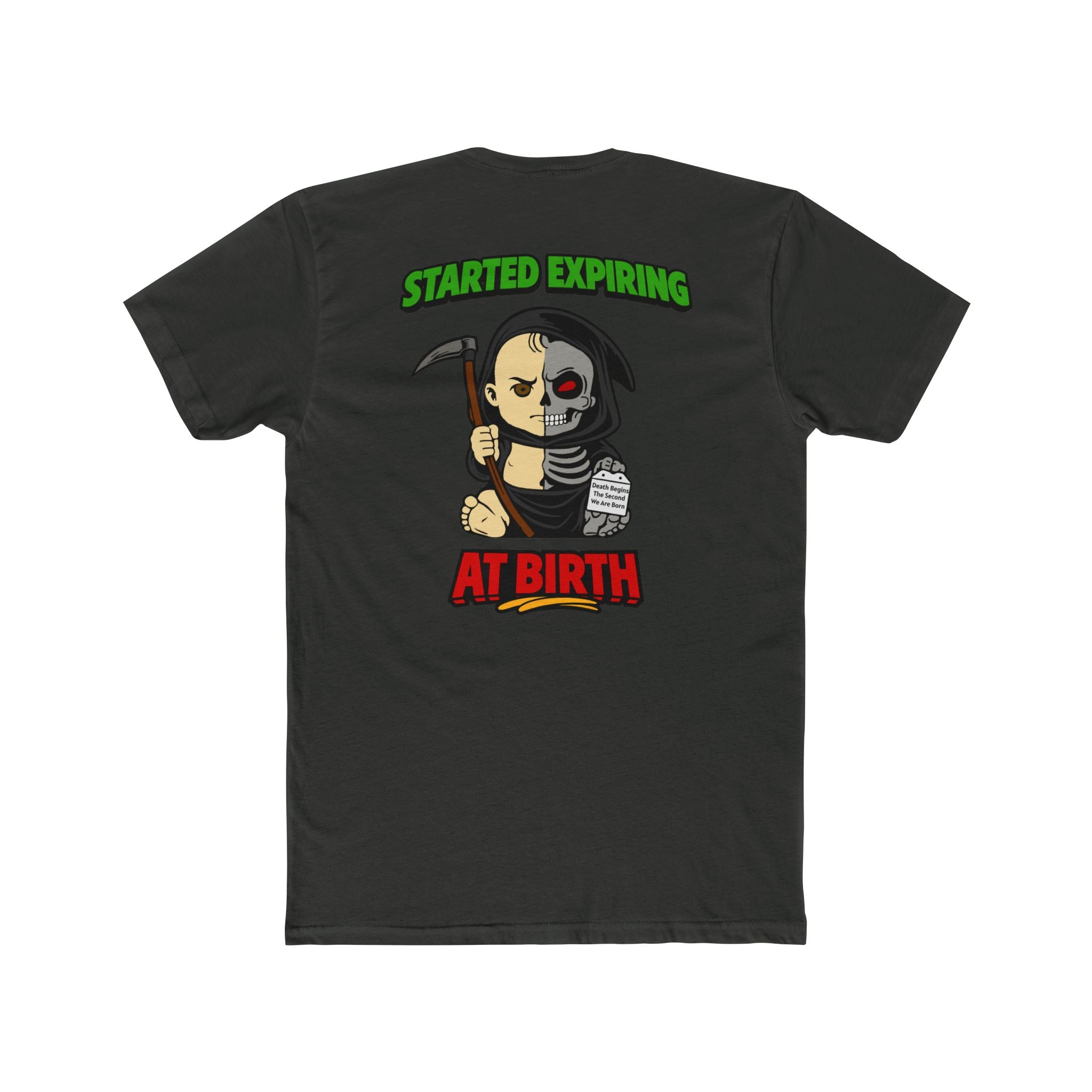 Started Expiring At Birth Shirt Dark Humor Grim Reaper Baby Skeleton Graphic Tee Funny Gothic Shirt