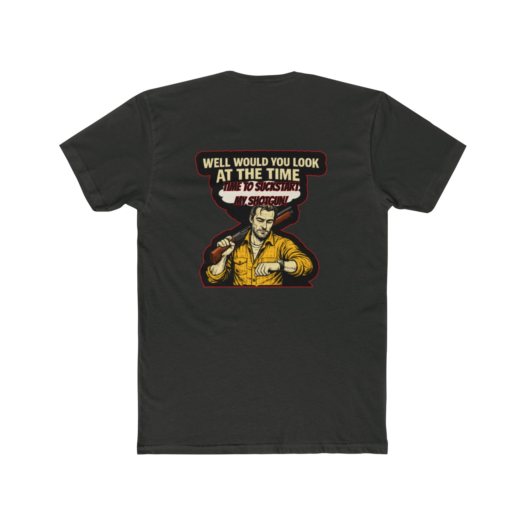 Dark Humor Sarcastic Graphic T-Shirt – “Well Would You Look At The Time” Funny Vintage Comic Tee