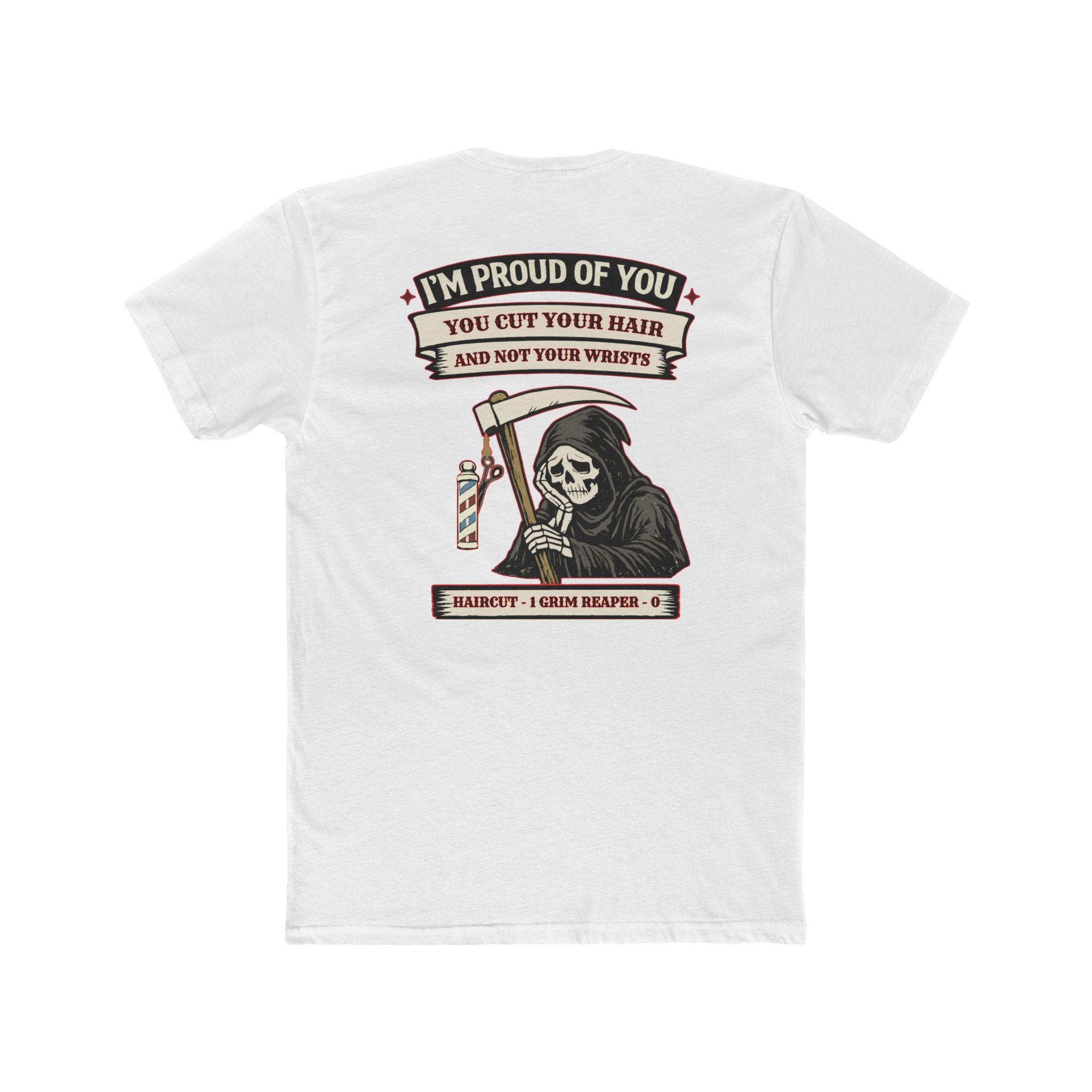 I’m Proud of You You Cut Your Hair – Dark Humor Grim Reaper Scoreboard – Funny Dark Humor Graphic Tee | Cure For The Common Tee