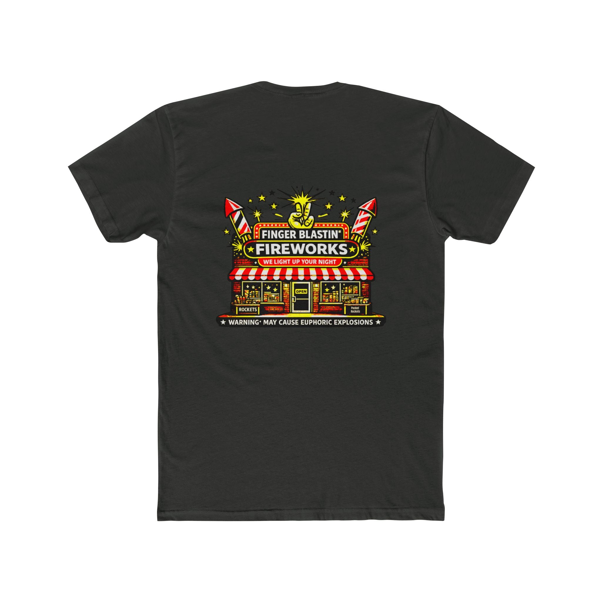 Chaos Mall Finger Blastin Fireworks Funny Fireworks Store Parody Tee Funny Dark Humor Graphic Tee Cure For The Common Tee